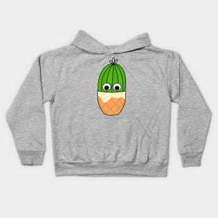 Cute Cactus Design #222: Cactus In Waffle Cone Pot Kids Hoodie